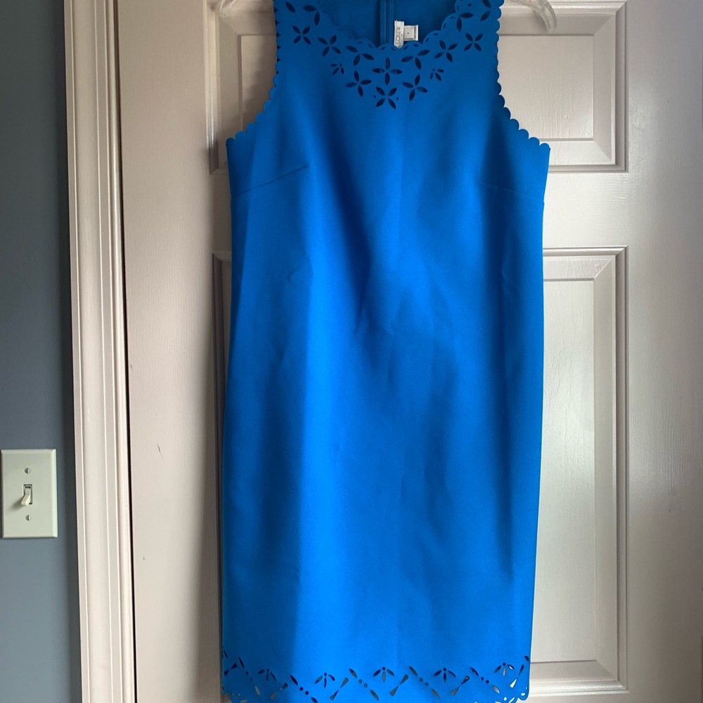 J Crew Cobalt Blue Dress with Eyelet Cutouts